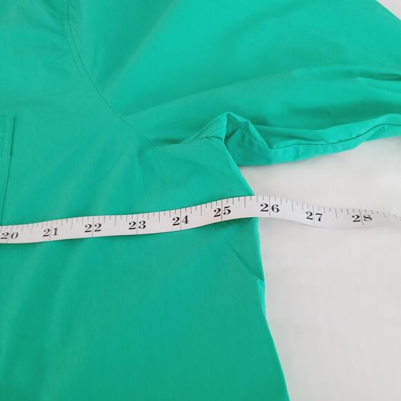COS Shirt Womens 14 Green Button Down Long Sleeve 100% Cotton Pocket Collared - Picture 8 of 10